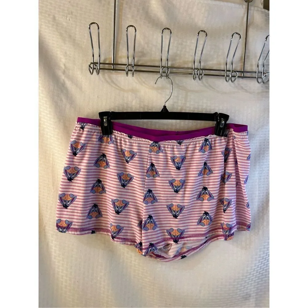 Disney sleep shorts xxl 2x Pooh rn#76292 pink‎ blue - Picture 2 of 7